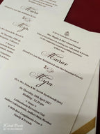 KLB-1082 White Ram Sita Embossed Padded Thick Wedding Card (2 Page)-Kalash Cards