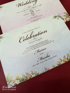 KLB-1096 Blue Elephant Barat Padded Thick Wedding Card (2 Page & Couple Name Acrylic)-Kalash Cards
