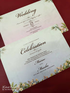 KLB-1096 Blue Elephant Barat Padded Thick Wedding Card (2 Page & Couple Name Acrylic)-Kalash Cards