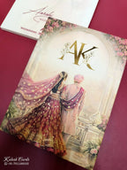 KLB-1098 Red Bride Groom Padded Thick Wedding Card (2 Page)
