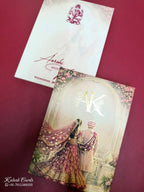 KLB-1098 Red Bride Groom Padded Thick Wedding Card (2 Page)