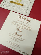 KLB-1100 Grey Floral Laser Cut Leatherette Wedding Card (1 Page)