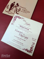 KLB-1101 Creme Leatherette Padded Thick Wedding Card (1 Page)