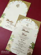 KLB-1104 Creme Royal Fort Wedding Card (1 Page)