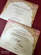 KLB-1110 Royal Arch Embossed Padded Thick Wedding Card (2 Page & Couple Name Acrylic)