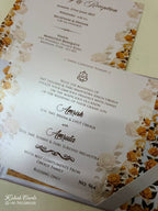KLB-1112 Purple Bride Groom Embossed Padded Thick Wedding Card (2 Page)