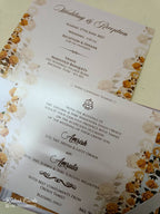 KLB-1112 Purple Bride Groom Embossed Padded Thick Wedding Card (2 Page)