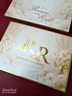 KLB-1113 White Floral Padded Thick Wedding Card (2 Page)