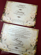 KLB-1113 White Floral Padded Thick Wedding Card (2 Page)