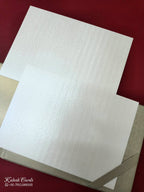 KLB-1115 Golden Floral Padded Thick Wedding Card (2 Page & Couple Name Acrylic)