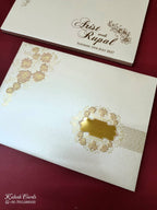 KLB-1116 White Floral Padded Thick Wedding Card (2 Page & Couple Name Acrylic)