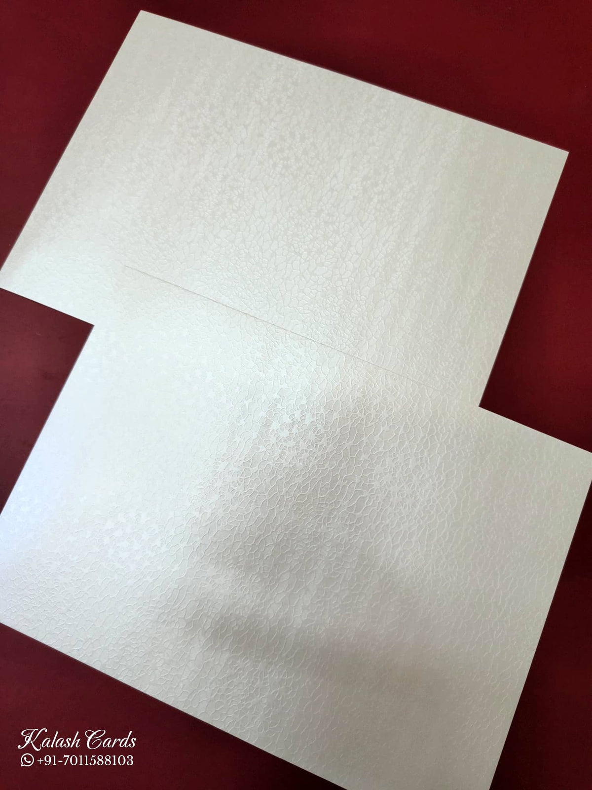 KLB-1116 White Floral Padded Thick Wedding Card (2 Page & Couple Name Acrylic)