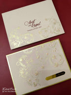 KLB-1117 Pink Floral Leatherette Wedding Card (2 Page & Couple Name Acrylic)