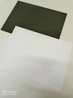 KLB-1122 Green Floral Leatherette Padded Thick Wedding Card (2 Page & Couple Name Acrylic)