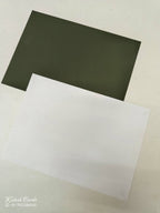 KLB-1122 Green Floral Leatherette Padded Thick Wedding Card (2 Page & Couple Name Acrylic)