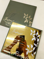 KLB-1126 Green Floral Gold Acrylic Padded Thick Wedding Card (1 Page)