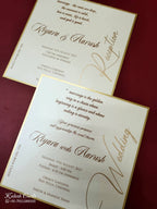 KLB-1128 White Royal Blue Brown Velvet Padded Thick Wedding Card (1 Page)