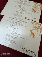 KLB-1129 White Floral Padded Thick Wedding Card (2 Page & Couple Name Acrylic)
