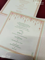 KLB-1137 Creme Floral Door Style Semi Box Wedding Card (2 Page)