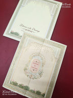 KLB-1142 Creme Royal Arch Door Style Semi Box Wedding Card (2 Page)