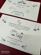 KLB-1172 White Grey Traditional Embossed Semi Box Wedding Card (2 Page)