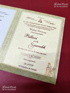 KLB-1193 Creme Purple Bride Groom Semi Box Wedding Card (2 Page)