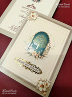 KLB-1194 Creme Tree of Life Semi Box Wedding Card (2 Page)