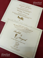 KLB-1200 Creme Green Traditional Semi Box Wedding Card (2 Page)