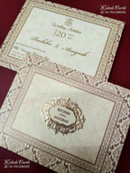 KLB-1201 Creme Brown Traditional Semi Box Wedding Card (2 Page)