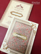 KLB-1202 Creme Floral Semi Box Wedding Card (2 Page)