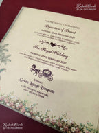 KLB-1204 Creme Brown Bride Groom Laser Cut Semi Box Wedding Card (2 Page)