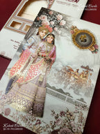 KLB-1205 White Grey Bride Groom Semi Box Wedding Card (2 Page)