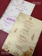 KLB-1205 White Grey Bride Groom Semi Box Wedding Card (2 Page)