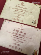 KLB-1208 Creme Maroon Bride Groom Semi Box Wedding Card (2 Page)