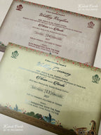 KLB-1216 Brown Bride Groom Royal Fort Laser Cut Semi Box Wedding Card (2 Page)