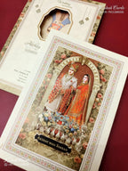 KLB-1217 Creme Bride Groom Laser Cut Semi Box Wedding Card (2 Page)