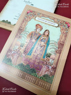 KLB-1220 Peach Bride Groom Semi Box Wedding Card (2 Page)