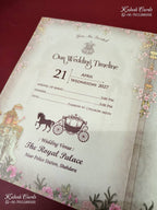 KLB-1222 Creme Blue Bride Groom Semi Box Wedding Card (2 Page)
