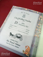 KLB-1223 Blue Bride Groom Laser Cut Semi Box Wedding Card (2 Page)