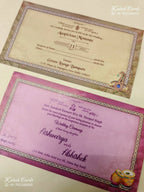 KLB-1230 Purple Bride Groom Semi Box Wedding Card (2 Page)