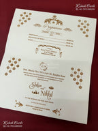 KLB-1243 White Creme Tree of Life Embossed Semi Box Wedding Card (2 Page)