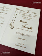 KLB-1246 White Yellow Floral Semi Box Wedding Card (2 Page)