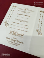 KLB-1246 White Yellow Floral Semi Box Wedding Card (2 Page)