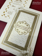 KLB-1248 White Floral Laser Cut Semi Box Wedding Card (2 Page)