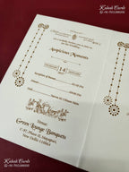 KLB-1248 White Floral Laser Cut Semi Box Wedding Card (2 Page)