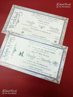 KLB-1252 Purple Grey Floral Laser Cut Padded Thick Wedding Card (2 Page)