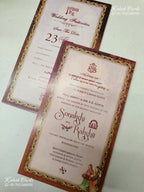 KLB-1253 Blue Green Bride Groom Padded Thick Wedding Card (2 Page)