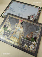 KLB-1270 Grey Bride Groom Door Style Padded Thick Wedding Card (2 Page)