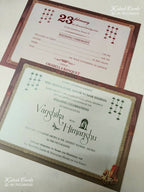 KLB-1272 Brown Bride Groom Padded Thick Wedding Card (2 Page & Couple Name Acrylic)
