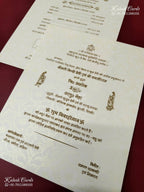 KLB-1280 White Green Traditional Embossed Padded Thick Wedding Card (2 Page)